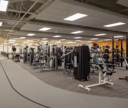Weight equipment in the wellness center